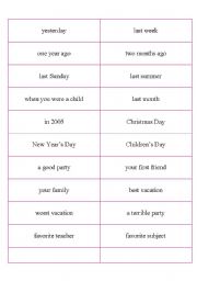 English Worksheet: Conversation - Simple Past  - Time Expressions