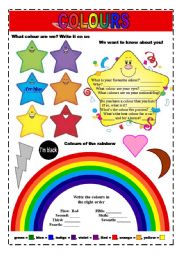 English Worksheet: COLOURS