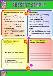 English Worksheet: PRESENT SIMPLE