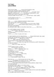 English Worksheet: Song Im Yours (Jason Mraz)