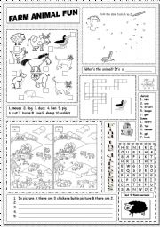 English Worksheet: Farm Animal Fun