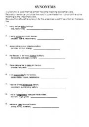 English worksheet: Similar words