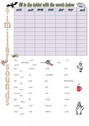 English worksheet: similar sounds