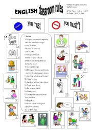 English class rules : must mustn´t