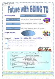 English Worksheet: Future with be going to