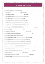 English Worksheet: Comparison