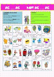 English Worksheet: Comparing (as... as.) (not as... as)