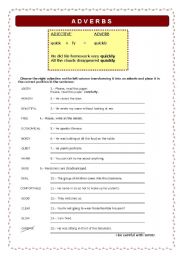 English worksheet: ADVERBS