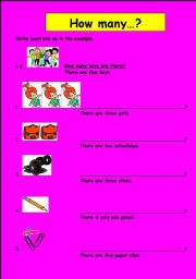 English worksheet: How many