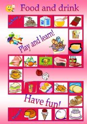 English Worksheet: Food and drink board game