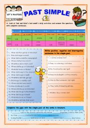 English Worksheet: PAST SIMPLE - Let`s Practice1