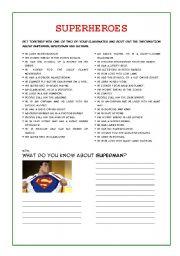 English Worksheet: Superheroes - Simple Present