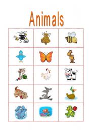 English worksheet: ANIMALS