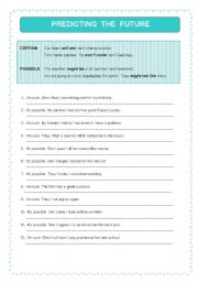 English Worksheet: Modal Verbs - Predicting the future