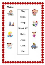 English Worksheet: Actions