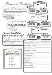 English Worksheet: Present Perfect - formation and exercises