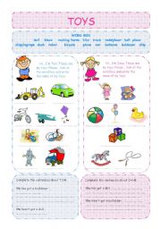 English Worksheet: toys