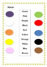 English Worksheet: Colours