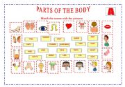 English Worksheet: PARTS OF THE BODY