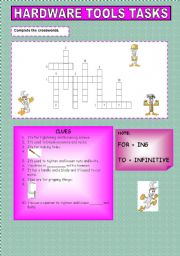 English Worksheet: Hardware tools tasks part 2 + keys