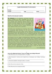 English Worksheet:  The Simpsons (topic: The Environment)