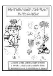 English Worksheet: WHAT DID FARMER JOHN PLANT?