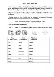 English Worksheet: Weather report