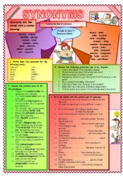 English Worksheet: SYNONYMS