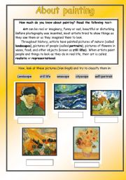 English Worksheet: About paiting - Van Gogh