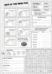 English Worksheet: Days of the Week Fun