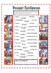 English Worksheet: Present Continuous