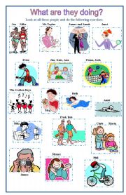 English Worksheet: Present Continuous - Who is Who?