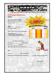 English Worksheet: Champagne Supernova OASIS