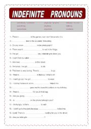 English Worksheet: Indefinite pronouns