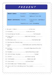 English Worksheet: Present Simple v. Present Continuous