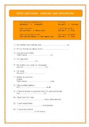 English Worksheet: agreeing or disagreeing