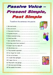 English Worksheet: PASSIVE VOICE - 30 SENTENCES