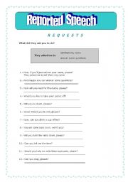 English Worksheet: Reported Speech - Requests