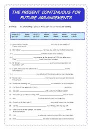 English Worksheet: Present Continuous - Future arrangements