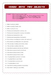 English Worksheet: Verbs with two objects (order)