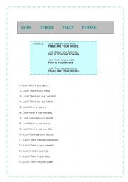 English Worksheet: Demonstratives