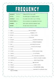 English Worksheet: frequency adverbs