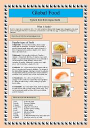 English Worksheet: Global Food-Sushi