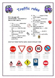 English Worksheet: Traffic rules