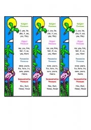 Pronoun Bookmarks (More parts of speech bookmarks are available in other files.)