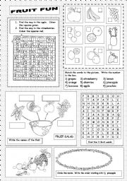 English Worksheet: Fruit Fun