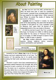 English Worksheet: About Painting - Leonardo Da Vinci