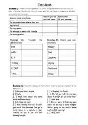 English Worksheet: Text message fun!