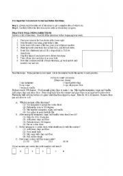 English worksheet: How to Read and Follow Directions