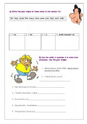 English Worksheet: Simple past worksheet